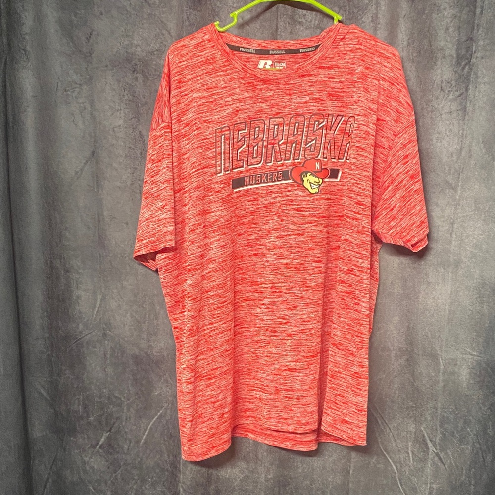 Russell Athletic Men's Heathered Red Nebraska Tee